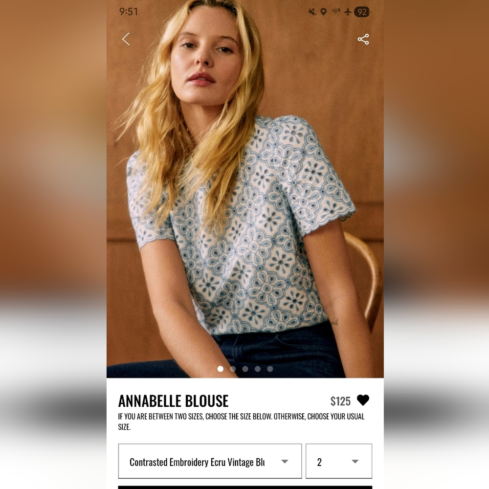 NWT Sézane Annabelle Blouse - Picture 2 of 9